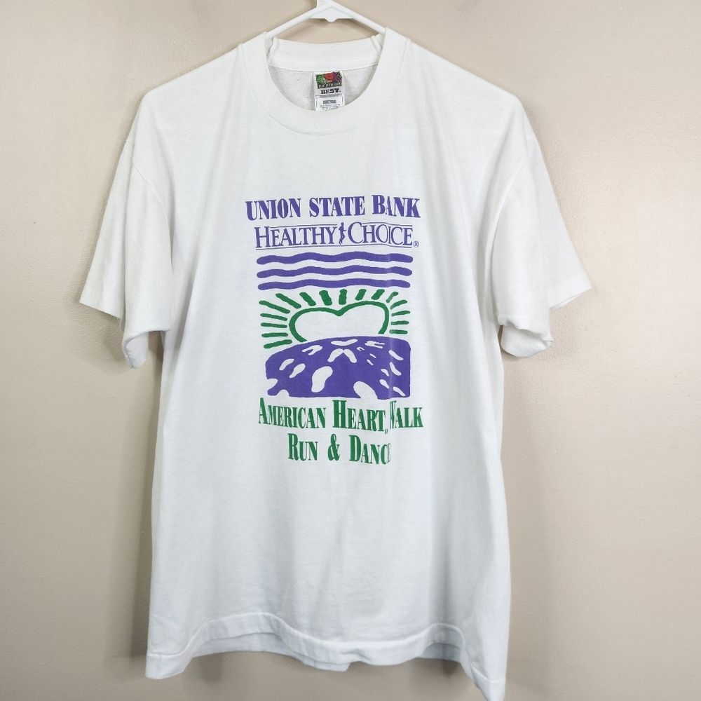 Vintage Fruit Of The Loom Rockland County New York American Heart Walk Tee L